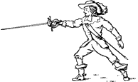 A Musketeer lunges with his rapier