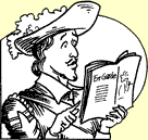 Musketeer in plumed hat reading the En Garde! rules